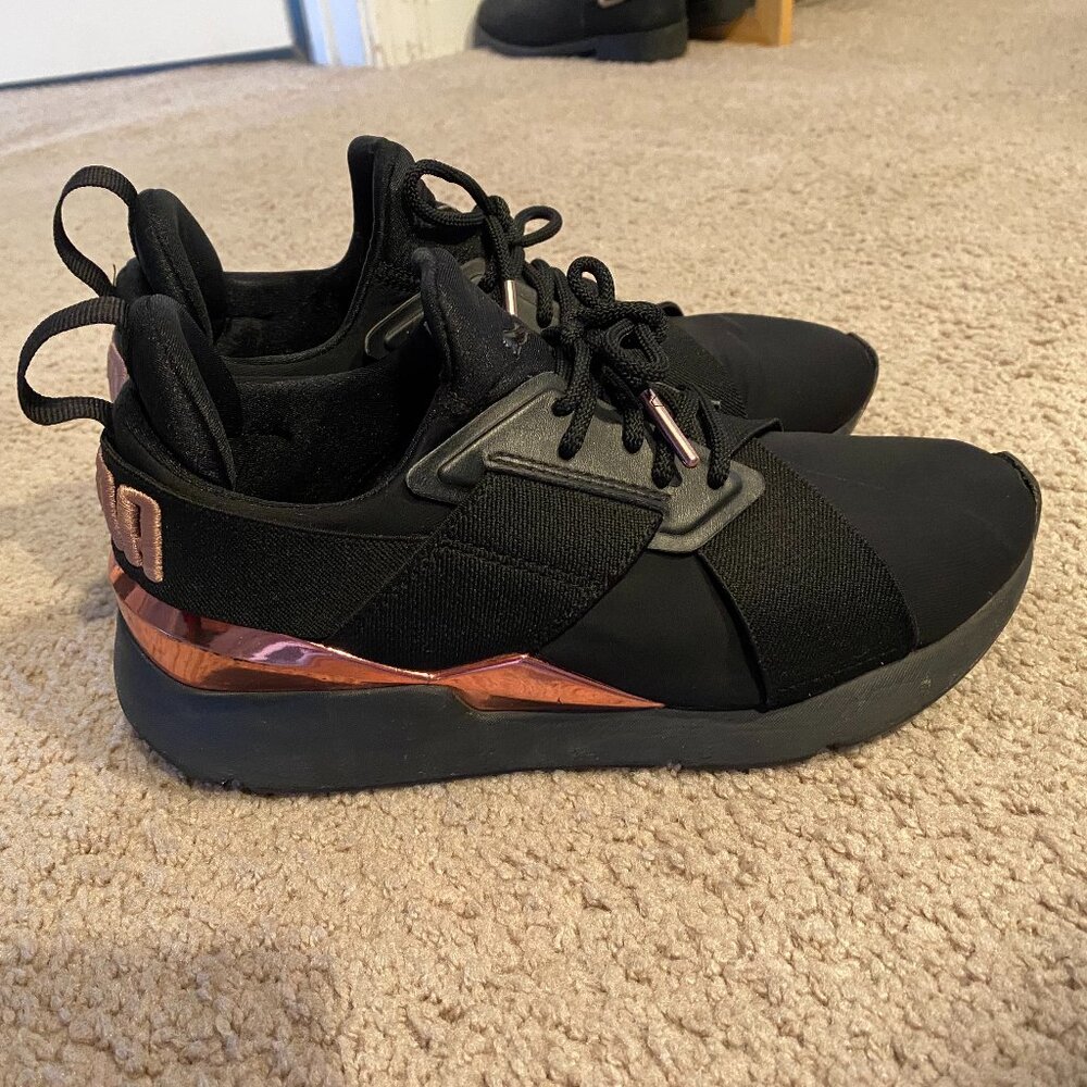 Puma black athletic shoes